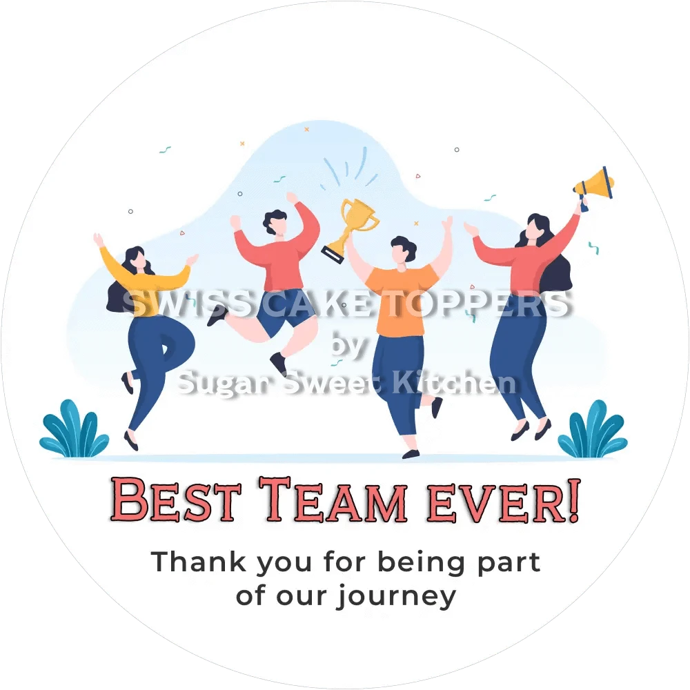 Best Team Ever-Tortenaufleger - Fondant- Torten- & Cupcakeaufleger Sugar Sweet Kitchen