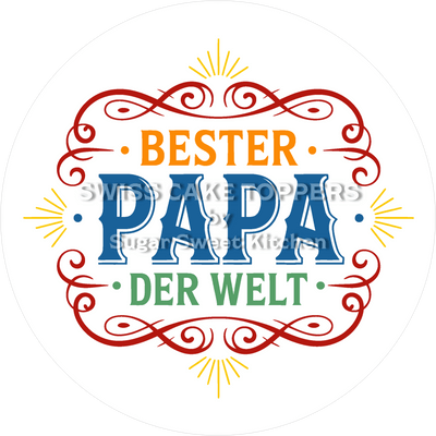 Bester Papa Tortenaufleger zum Vatertag10 - personalisierbar