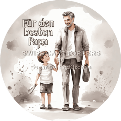 Bester Papa-Tortenaufleger zum Vatertag4 - personalisierbar