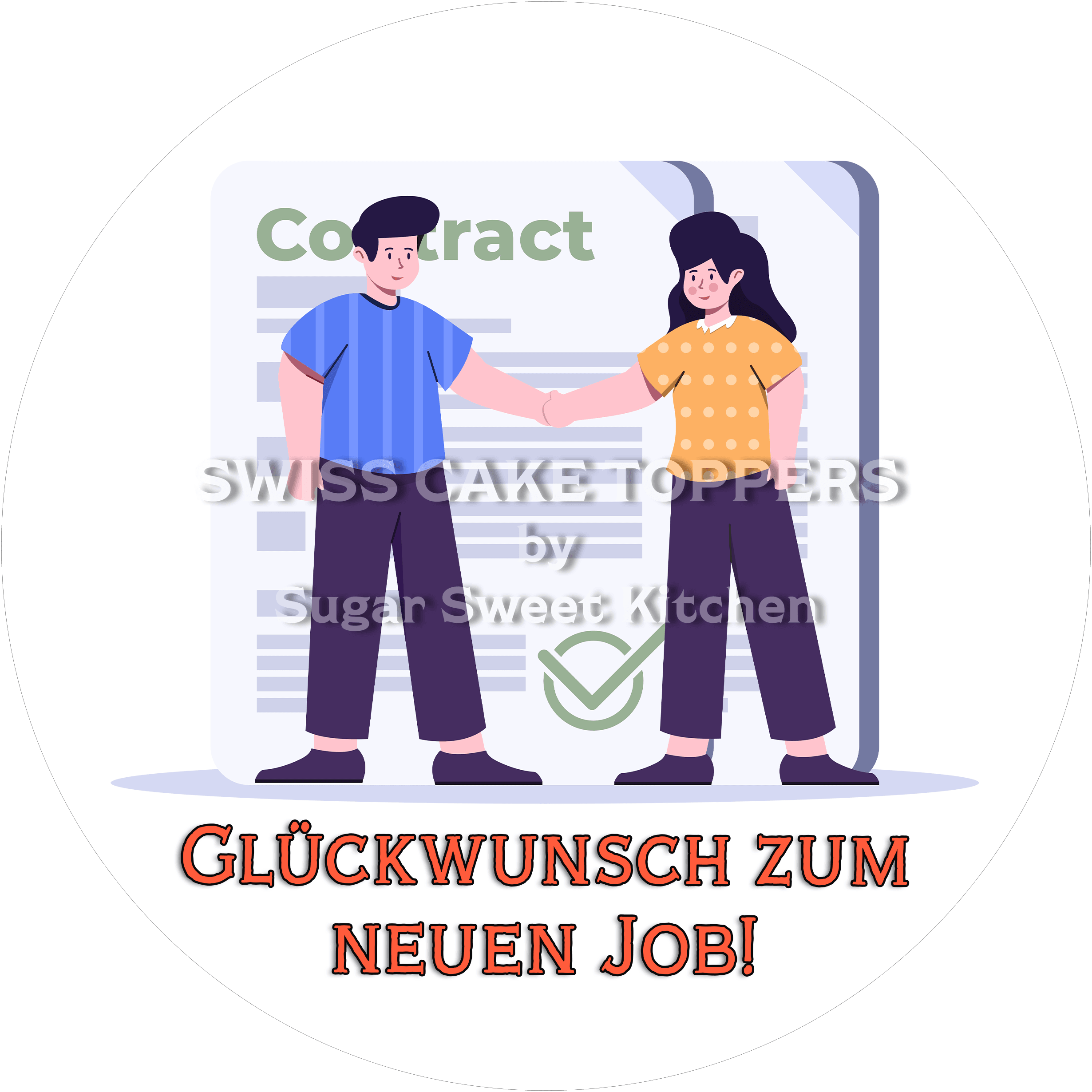 Bester Tortenaufleger für berufliche Meilensteine - personalisierbar - Fondant- Torten- & Cupcakeaufleger Sugar Sweet