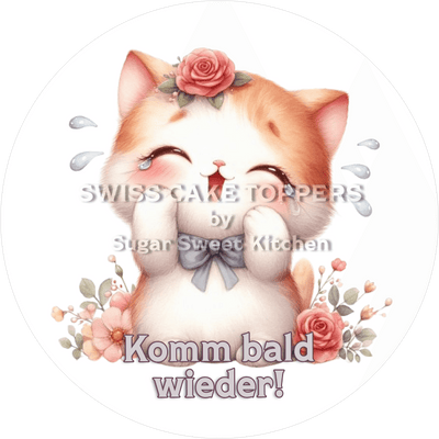 Bezaubernder Abschieds-Tortenaufleger - Bye6 - personalisierbar