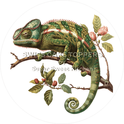 Bezaubernder Chamäleon-Tortenaufleger2 - personalisierbar
