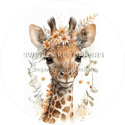 Bezaubernder Giraffen-Tortenaufleger2 - personalisierbar