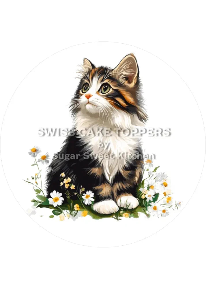 Bezaubernder Katzen-Tortenaufleger13 - personalisierbar - Fondant- Torten- & Cupcakeaufleger Sugar Sweet Kitchen