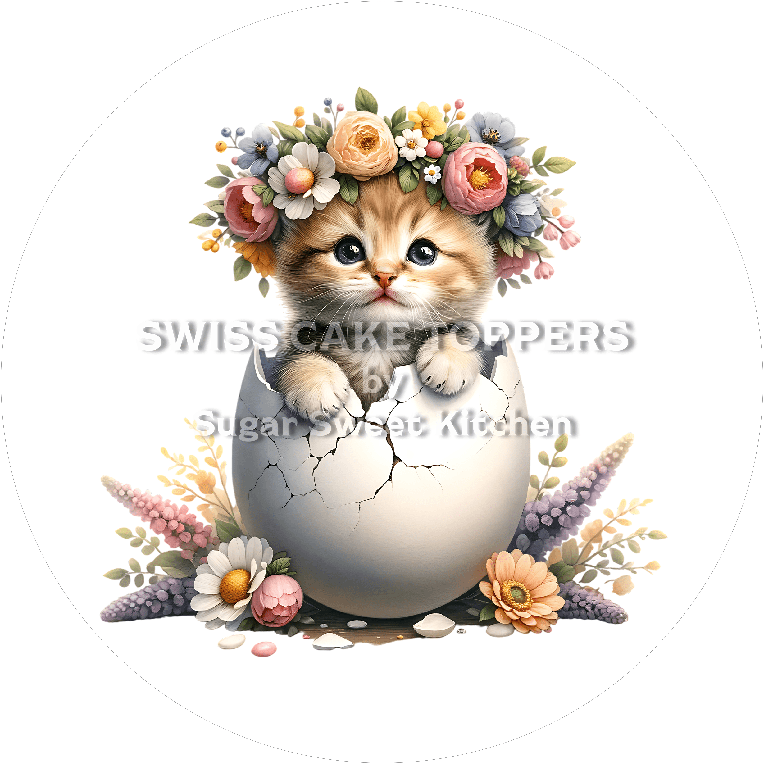 Bezaubernder Katzen-Tortenaufleger4 - personalisierbar - Fondant- Torten- & Cupcakeaufleger Sugar Sweet Kitchen