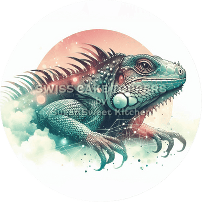 Bezaubernder Leguan-Tortenaufleger4 - personalisierbar