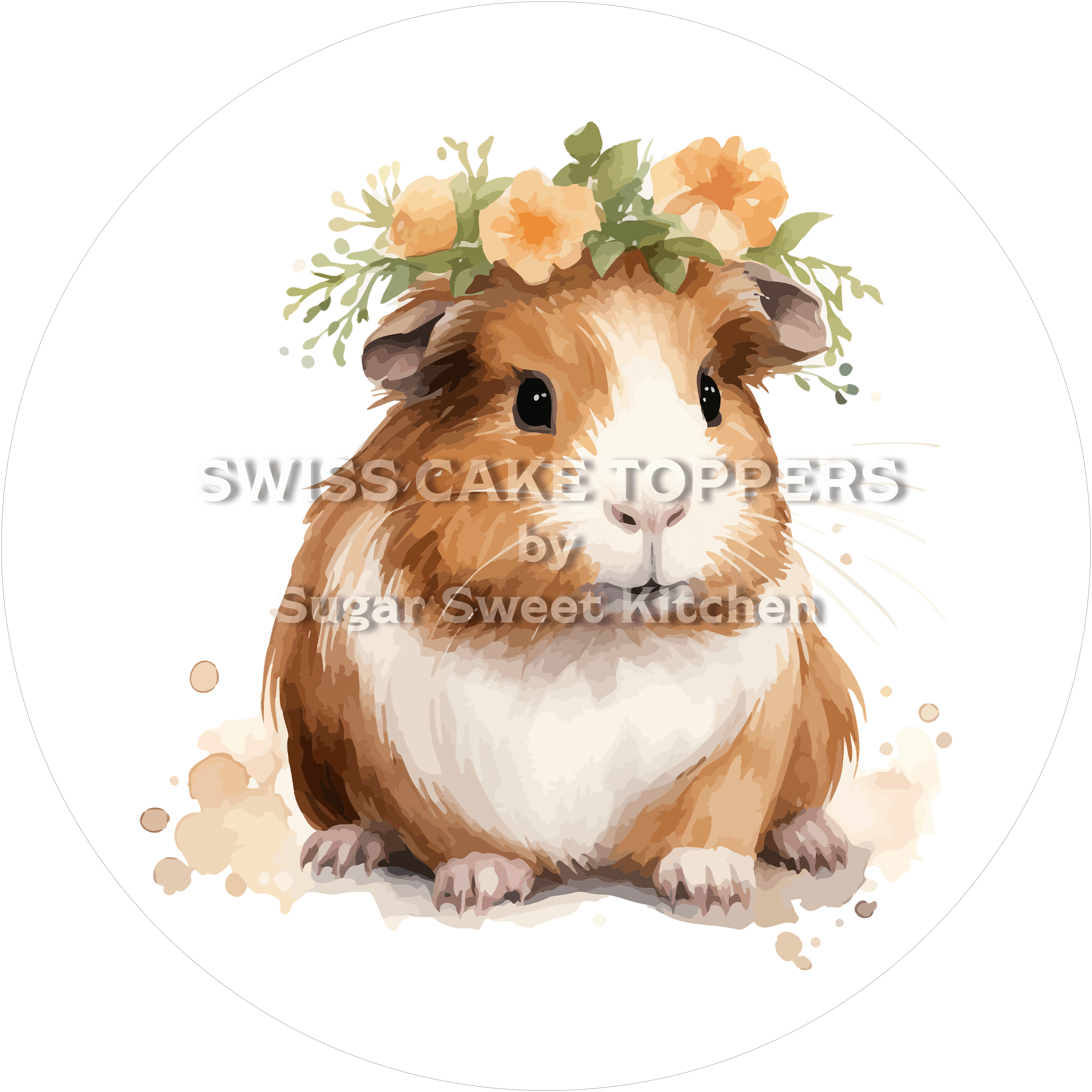 Bezaubernder Meerschweinchen-Tortenaufleger1 - personalisierbar - Fondant- Torten- & Cupcakeaufleger Sugar Sweet Kitchen