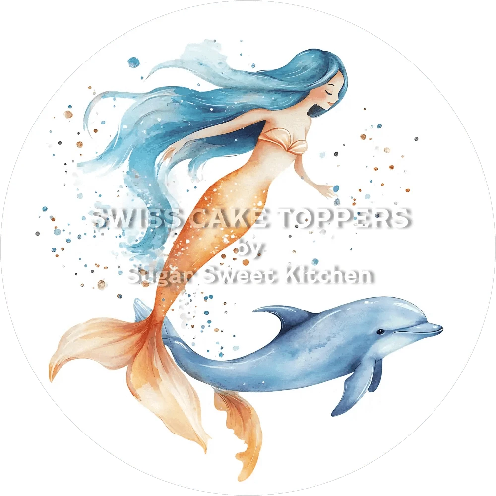 Bezaubernder Mermaid-Tortenaufleger17 - personalisierbar - Fondant- Torten- & Cupcakeaufleger Sugar Sweet Kitchen