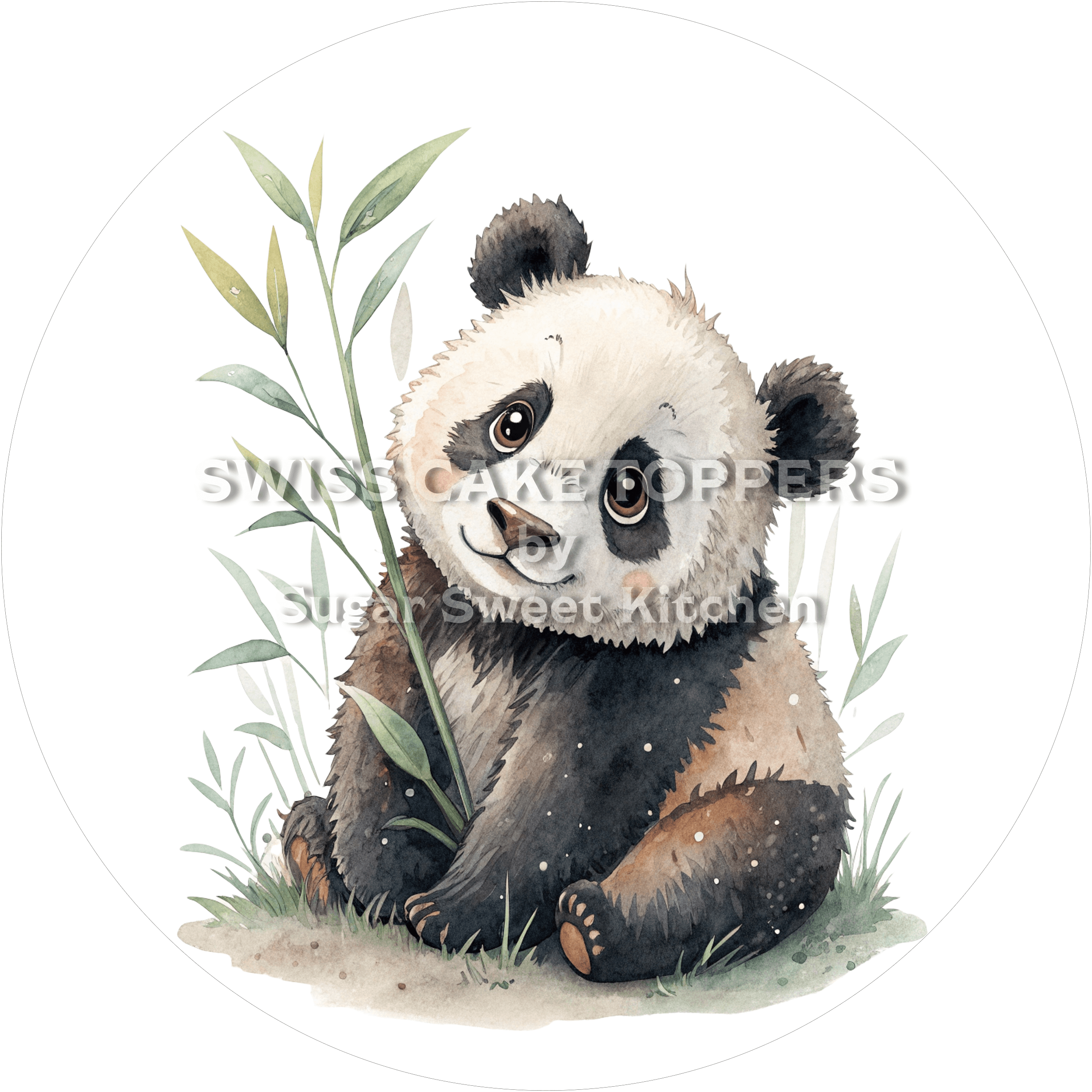 Bezaubernder Panda-Tortenaufleger2 - personalisierbar - Fondant- Torten- & Cupcakeaufleger Sugar Sweet Kitchen