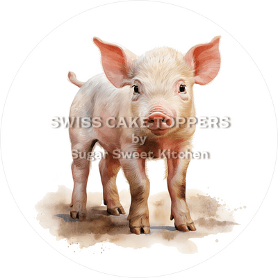 Bezaubernder Schweinchen-Tortenaufleger1 - personalisierbar