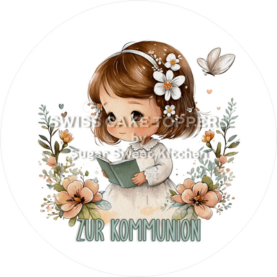 Bezaubernder Tortenaufleger Kommunion10 - personalisierbar