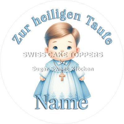 Bezaubernder Tortenaufleger zur Taufe mit Namen