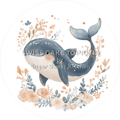 Bezaubernder Wal-Tortenaufleger1 - personalisierbar