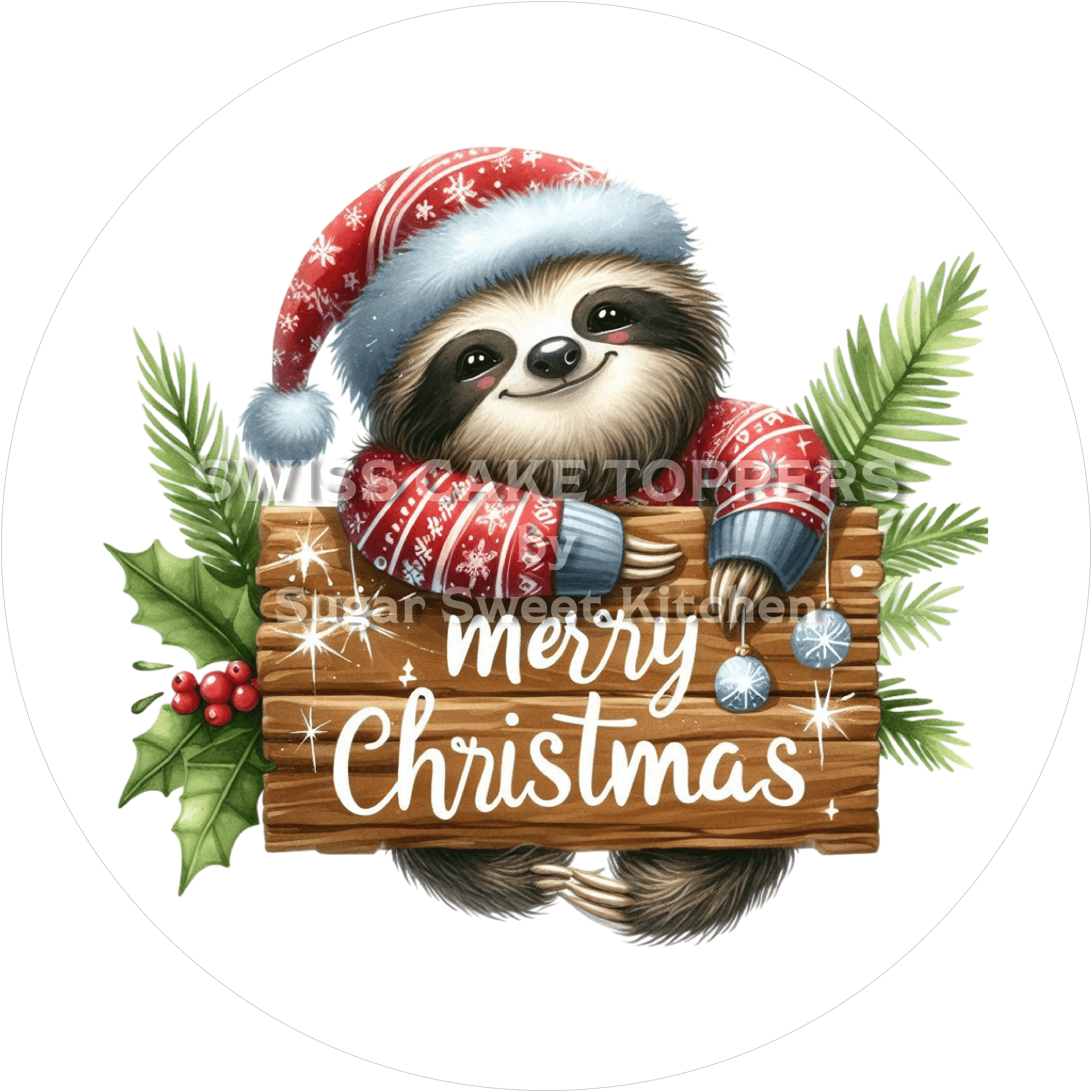 Bezaubernder Weihnachts-Tortenaufleger10 - personalisierbar - Fondant- Torten- & Cupcakeaufleger Sugar Sweet Kitchen
