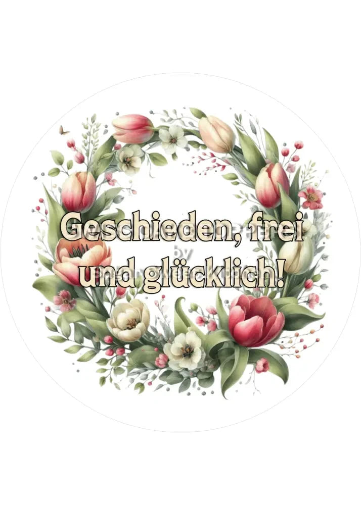 Blumen Scheidungs-Tortenaufleger - Flower27 - personalisierbar - Fondant- Torten- & Cupcakeaufleger Sugar Sweet Kitchen