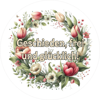 Blumen Scheidungs-Tortenaufleger - Flower27 - personalisierbar