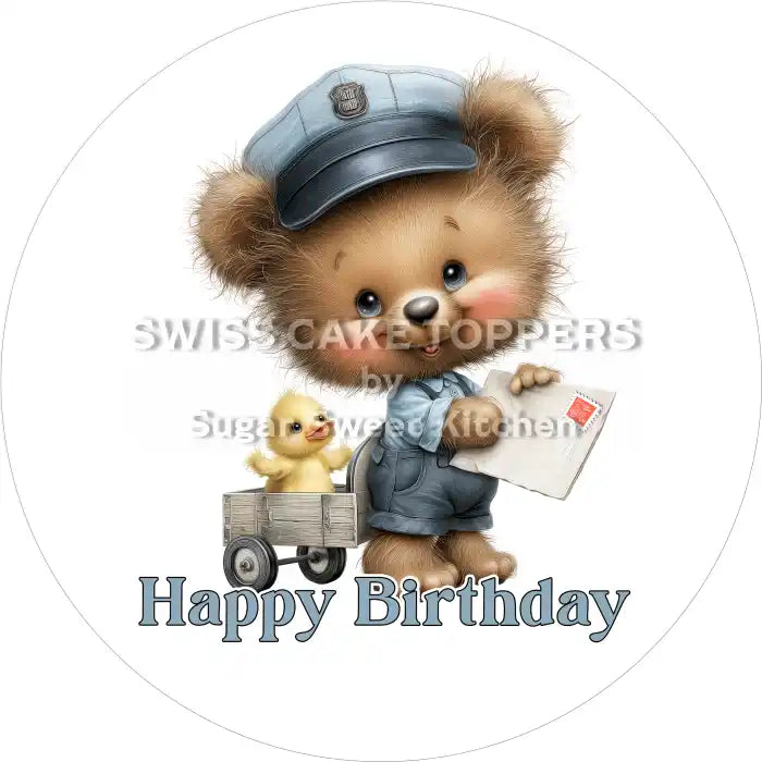 Briefträger Geburtstags-Tortenaufleger5 – essbar & personalisierbar - Fondant- Torten- Cupcakeaufleger Sugar Sweet