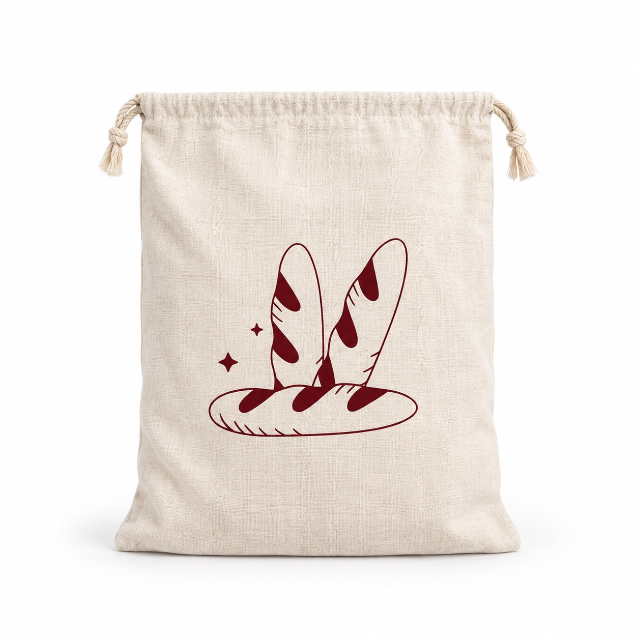 Brotbeutel aus Leinen mit Kordelzug 01 – 30x40cm - Backzubehör Sugar Sweet Kitchen