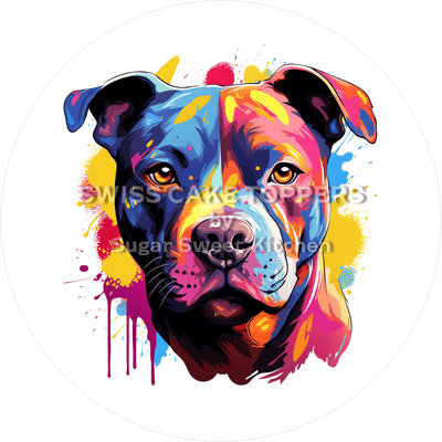 Bunter Hunde-Tortenaufleger5 - personalisierbar