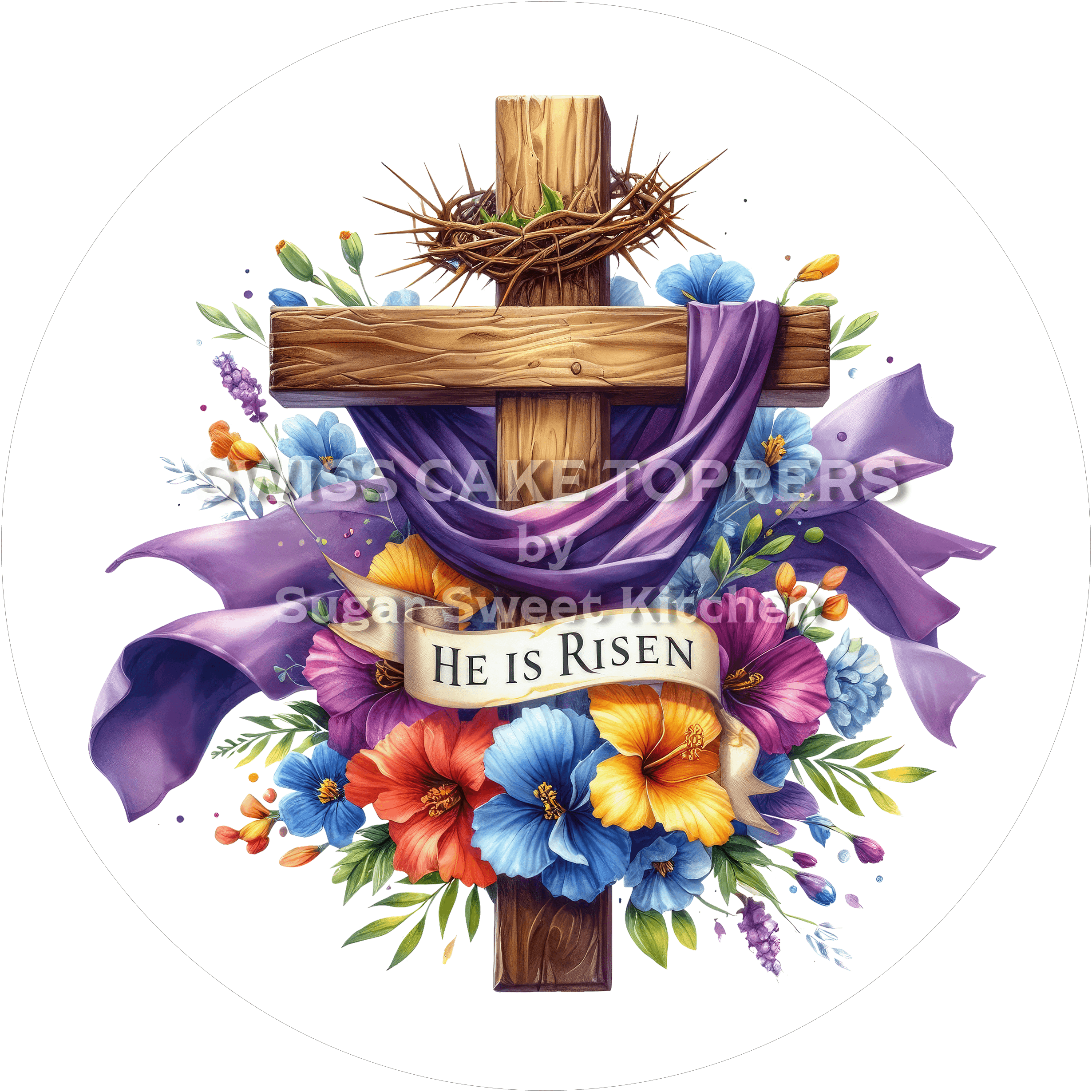 Bunter Oster-Tortenaufleger7 - personalisierbar - Fondant- Torten- & Cupcakeaufleger Sugar Sweet Kitchen