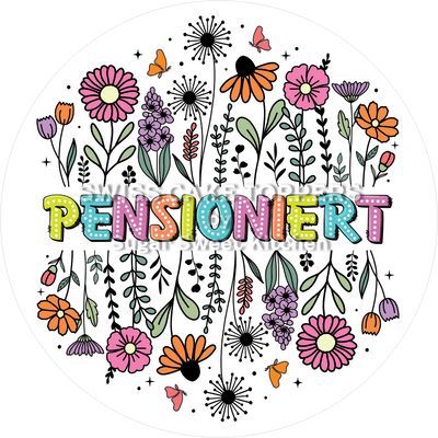 Bunter Tortenaufleger zur Pensionierung2 -  personalisierbar