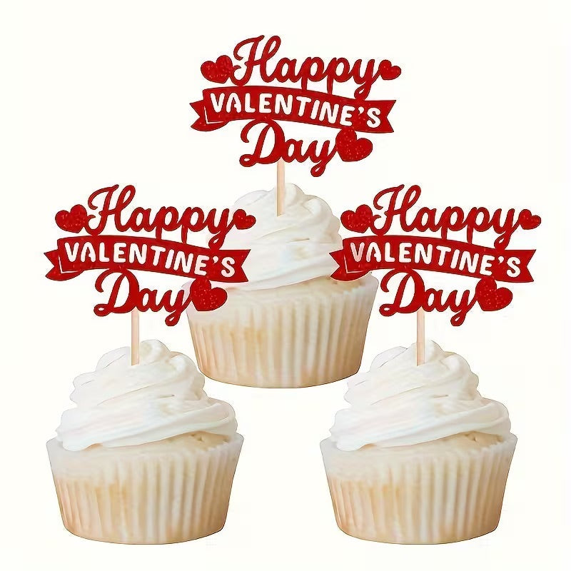 Cupcake Topper Valentinstag / 6Stk. - Dekorationen nicht essbar Sugar Sweet Kitchen