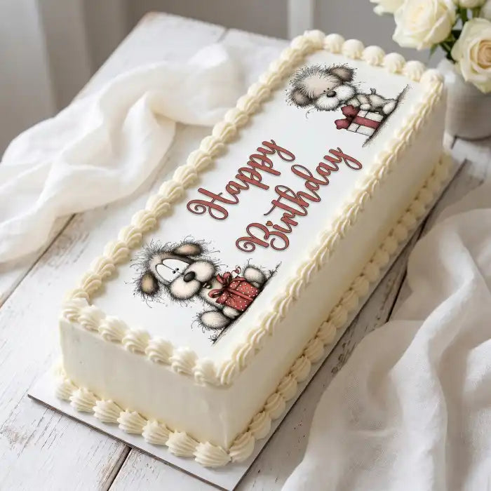 Cake Aufleger Geburtstag Hund 01 – essbar & exklusiv - Fondant- Torten- Cupcakeaufleger Sugar Sweet Kitchen