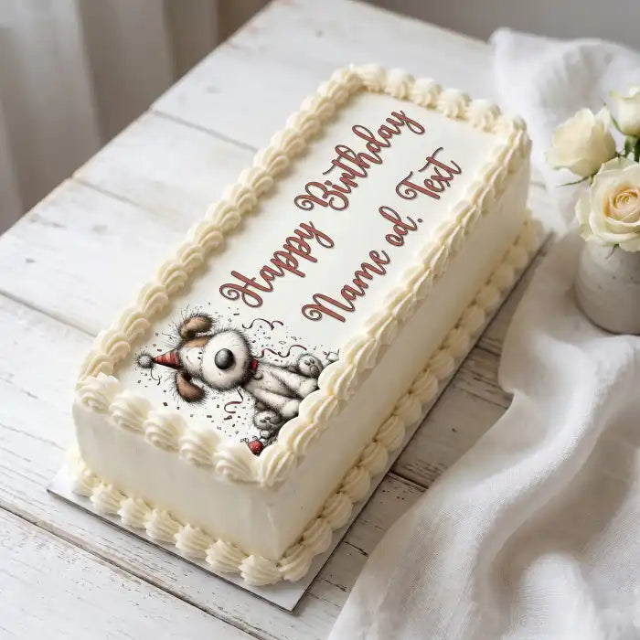 Cake Aufleger Geburtstag Hund 02 – essbar & personalisierbar - Fondant- Torten- Cupcakeaufleger Sugar Sweet Kitchen