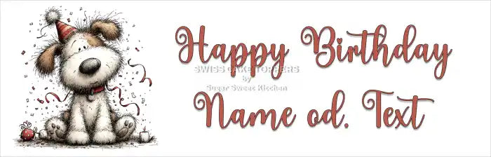 Cake Aufleger Dog2 – essbar & personalisierbar - Fondant- Torten- Cupcakeaufleger Sugar Sweet Kitchen