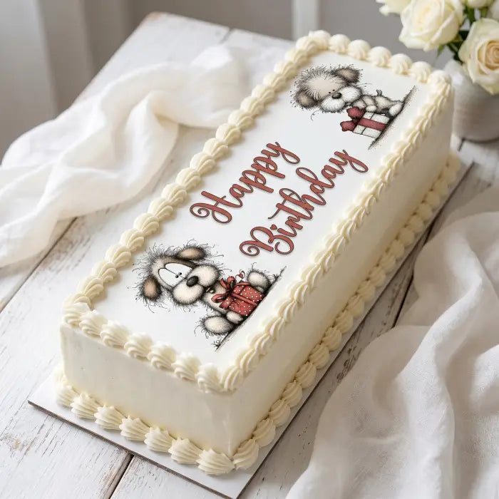 Cake Aufleger Geburtstag Hund 01 – essbar & exklusiv - Fondant- Torten- Cupcakeaufleger Sugar Sweet Kitchen