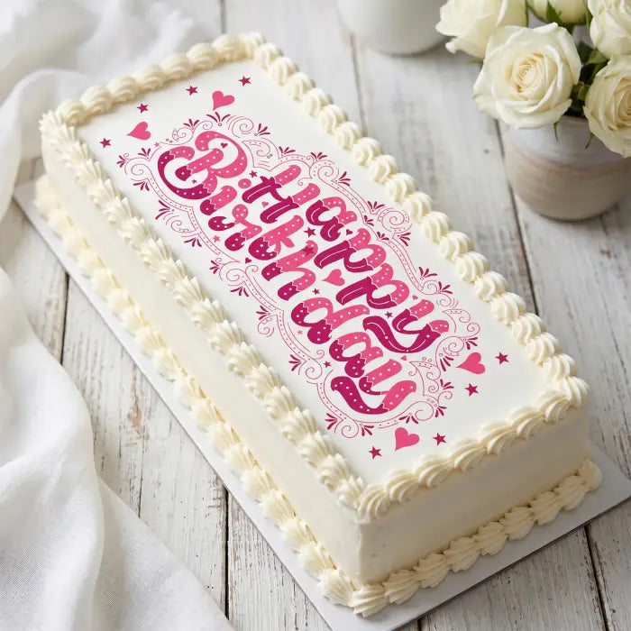 Cake Aufleger ’Happy Birthday’ 03 – essbar & exklusiv - Fondant- Torten- Cupcakeaufleger Sugar Sweet Kitchen