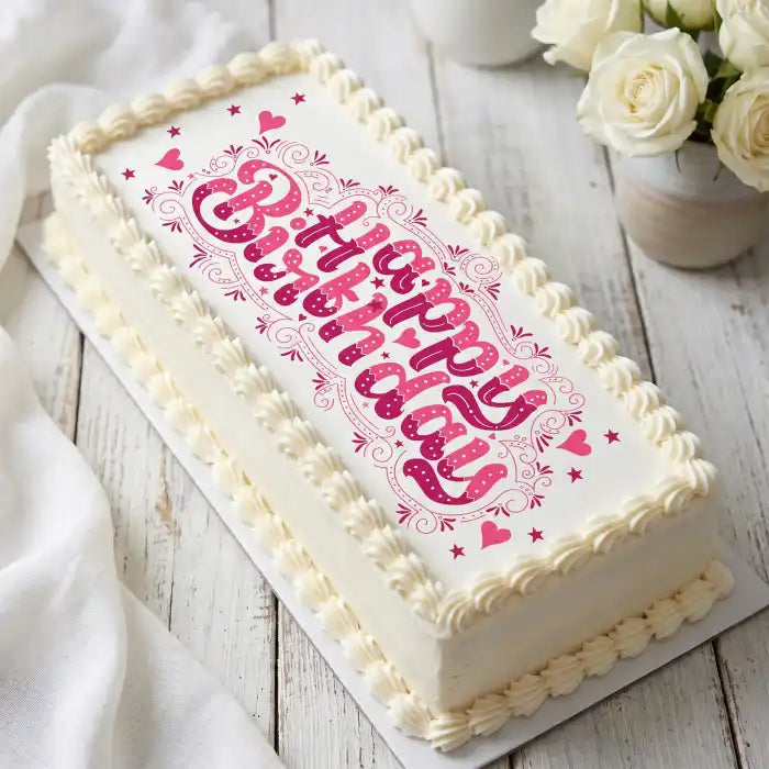 Cake Aufleger Happy Birthday3 – essbar & exklusiv - Fondant- Torten- Cupcakeaufleger Sugar Sweet Kitchen