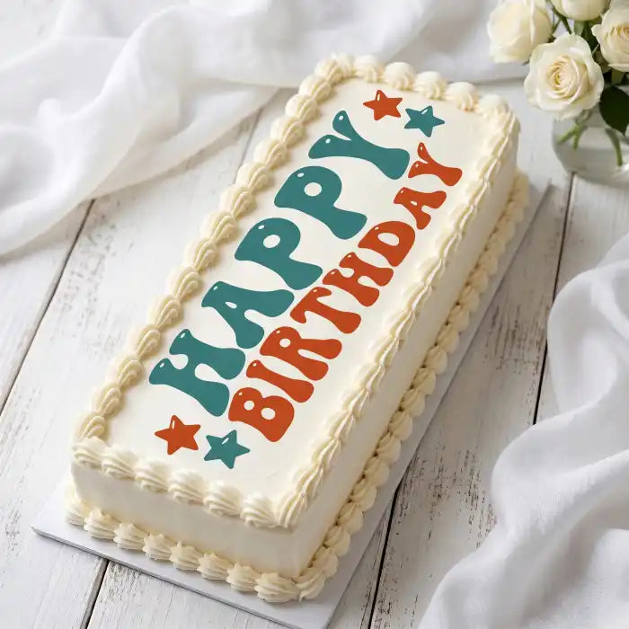 Cake Aufleger Happy Birthday7 – essbar & exklusiv - Fondant- Torten- Cupcakeaufleger Sugar Sweet Kitchen