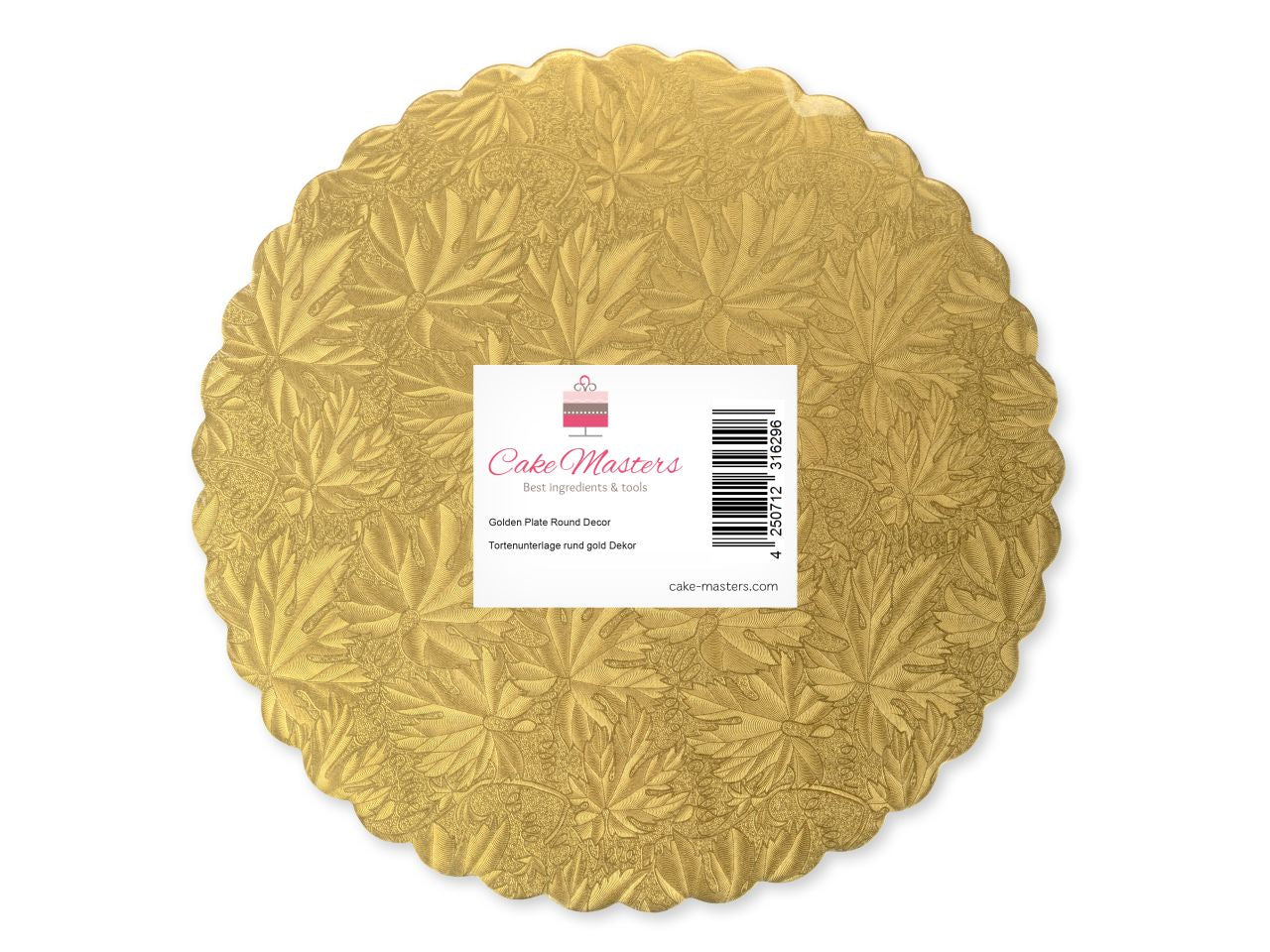 Cake Board rund 22cm gold CM / 5Stk. - Verpackungen Sugar Sweet Kitchen