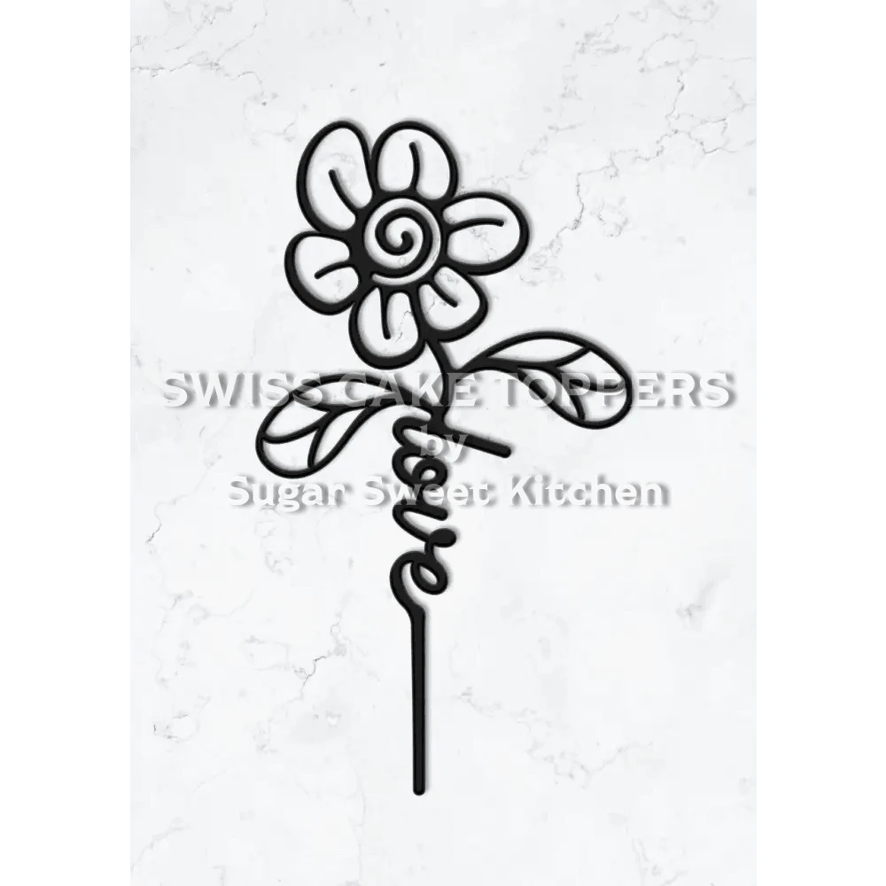 Cake Toper ’Love’ - Acryl Schwarz - Topper Sugar Sweet Kitchen