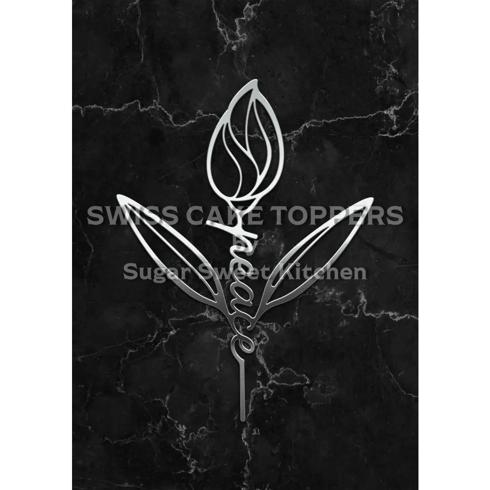 Cake Toppe ’Peace’ - Acryl Silber - Topper Sugar Sweet Kitchen