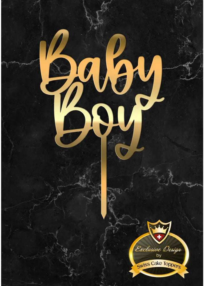 Cake Topper ’Baby Boy’ - Acryl Gold - Sugar Sweet Kitchen