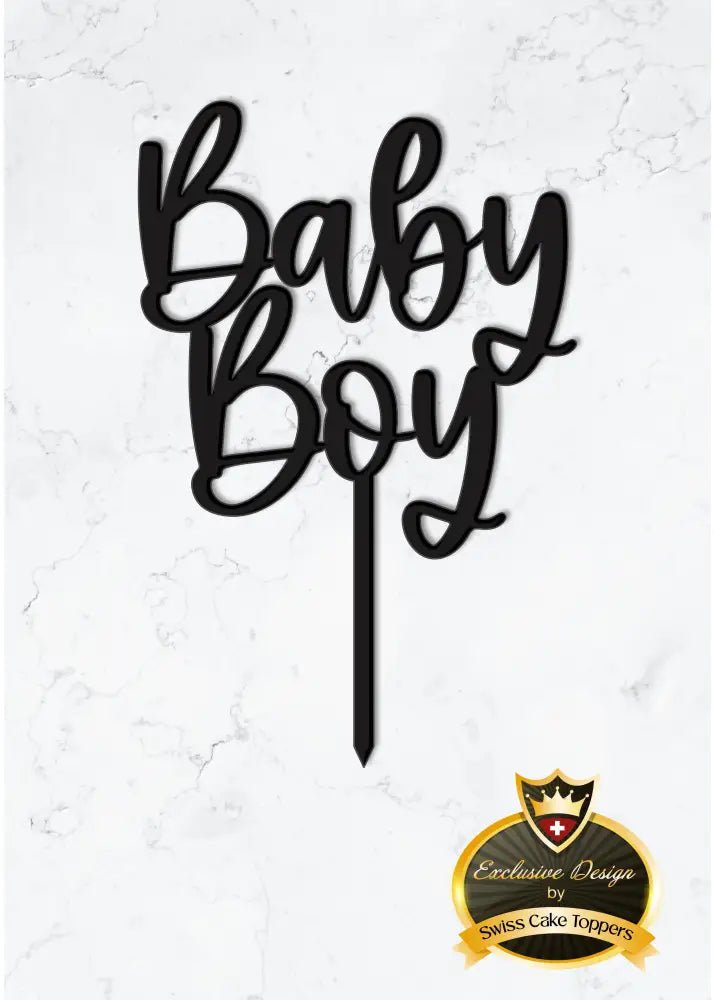 Cake Topper ’Baby Boy’ - Acryl Schwarz - Sugar Sweet Kitchen