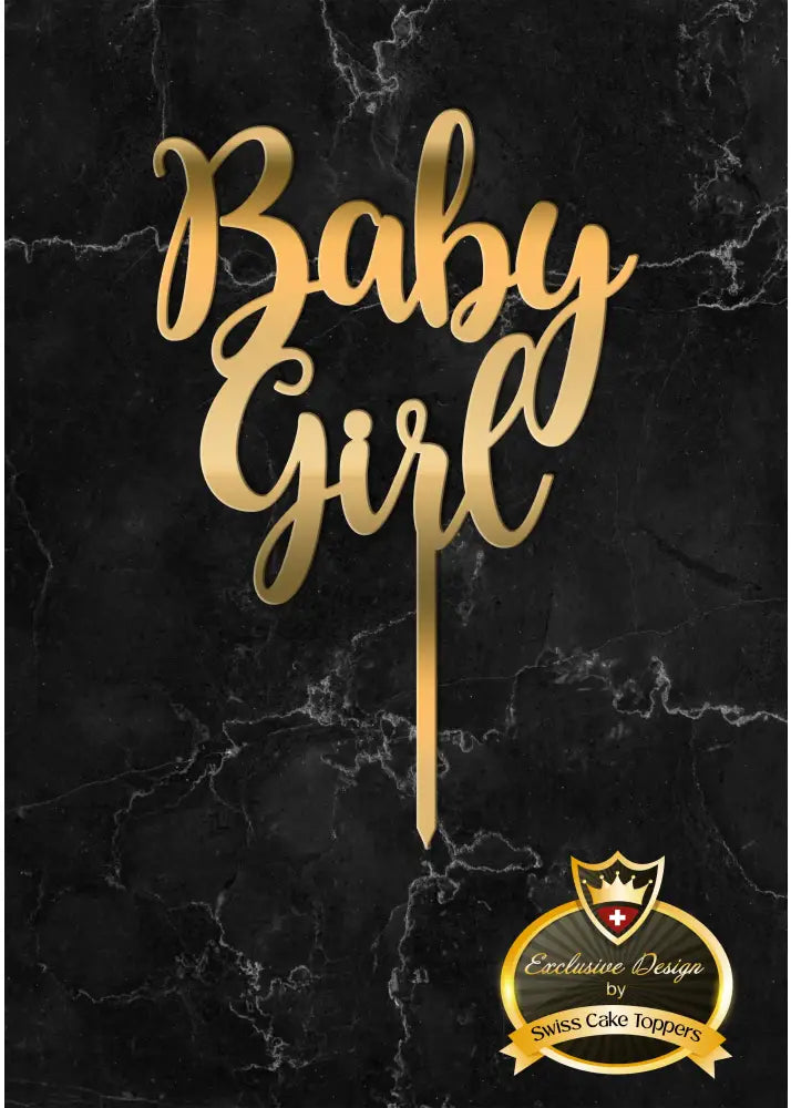 Cake Topper ’Baby Girl’ - Acryl Gold - Sugar Sweet Kitchen