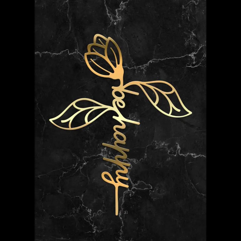 Cake Topper ’Be Happy’ - Acryl Gold - Sugar Sweet Kitchen