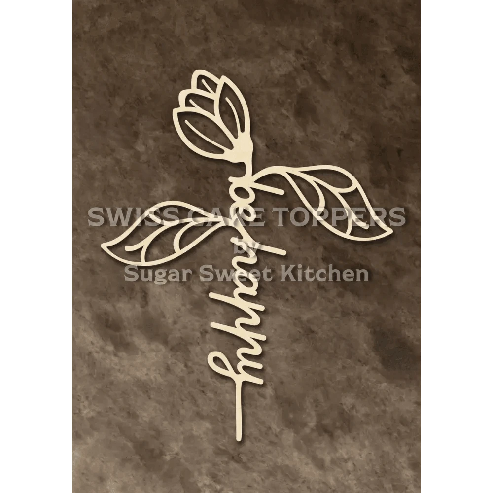 Cake Topper ’Be Happy’ - Holz - Sugar Sweet Kitchen