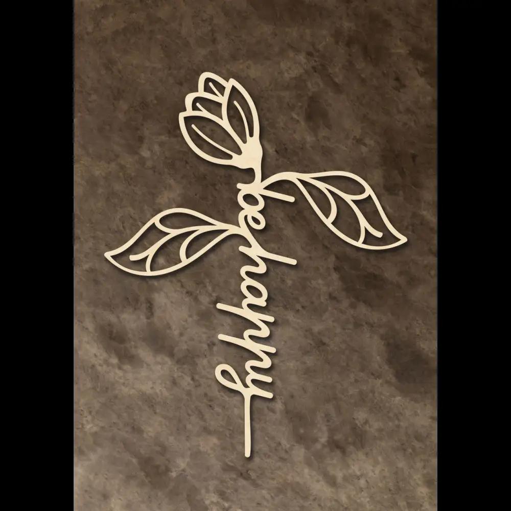 Cake Topper ’Be Happy’ - Holz - Sugar Sweet Kitchen