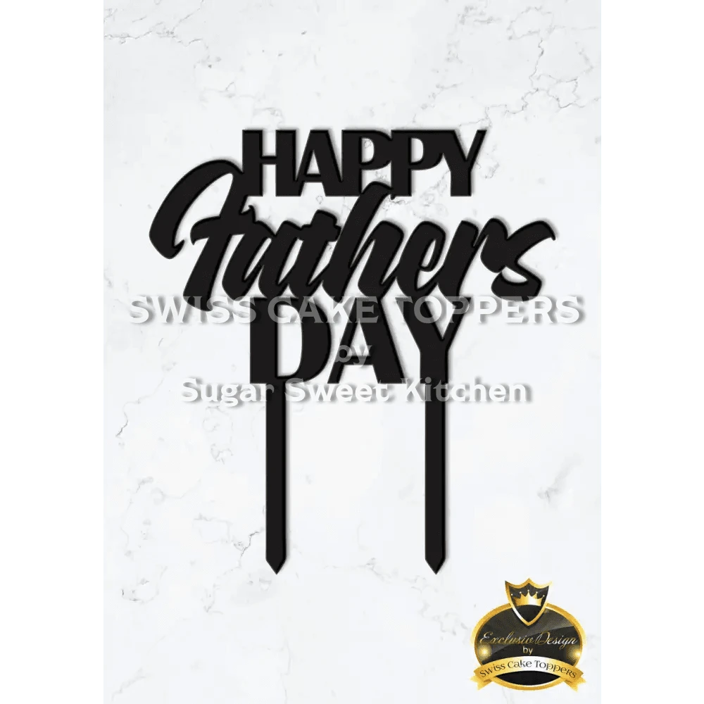 Cake Topper ’Bester Papa’ - Acryl Schwarz - Sugar Sweet Kitchen