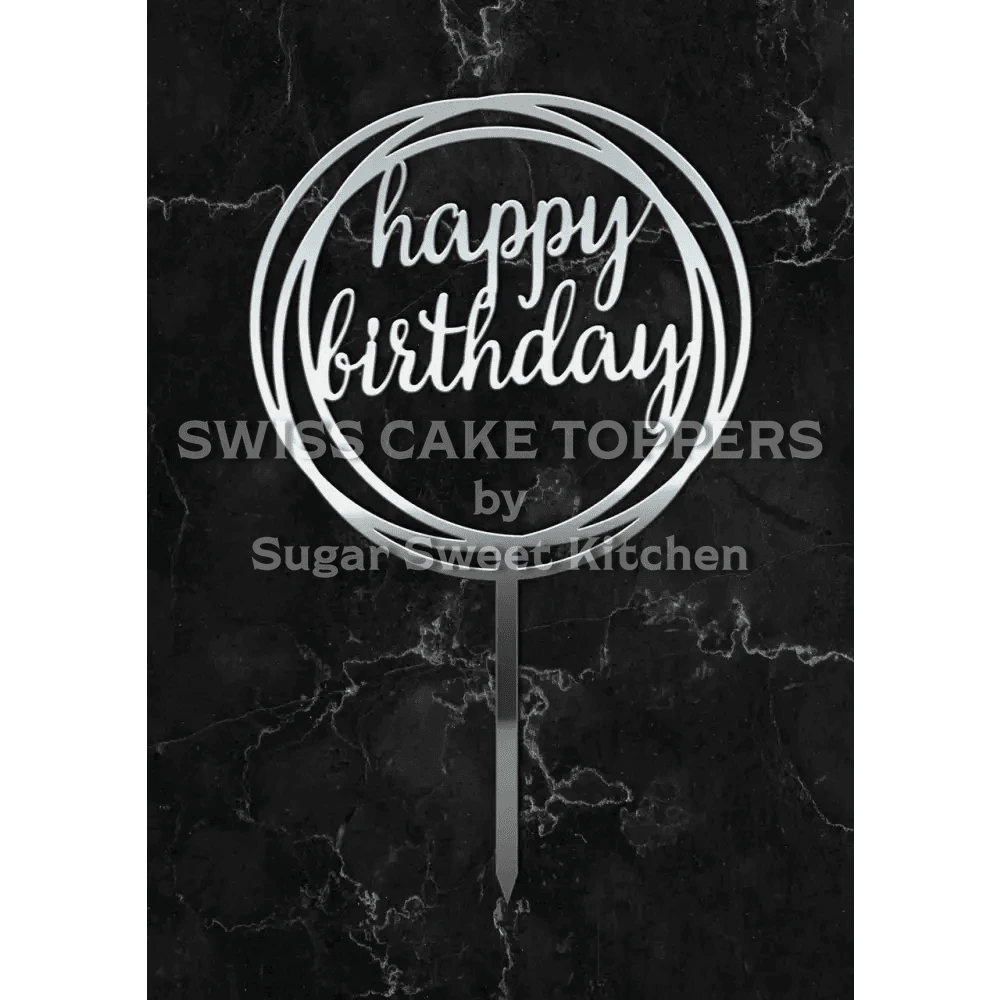 Cake Topper ’Birthday Sparkle’ - Acryl Silber - Sugar Sweet Kitchen