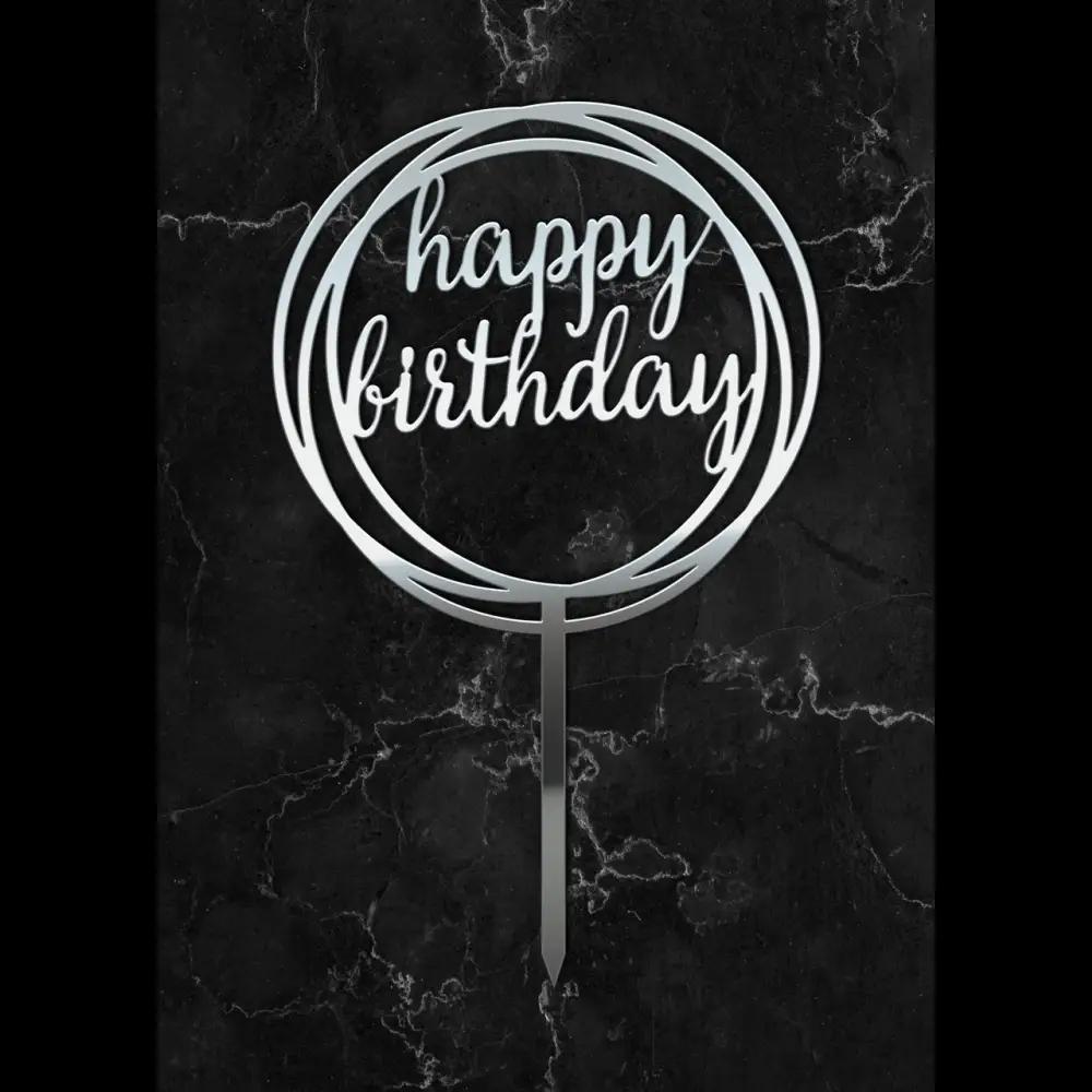 Cake Topper ’Birthday Sparkle’ - Acryl Silber - Sugar Sweet Kitchen