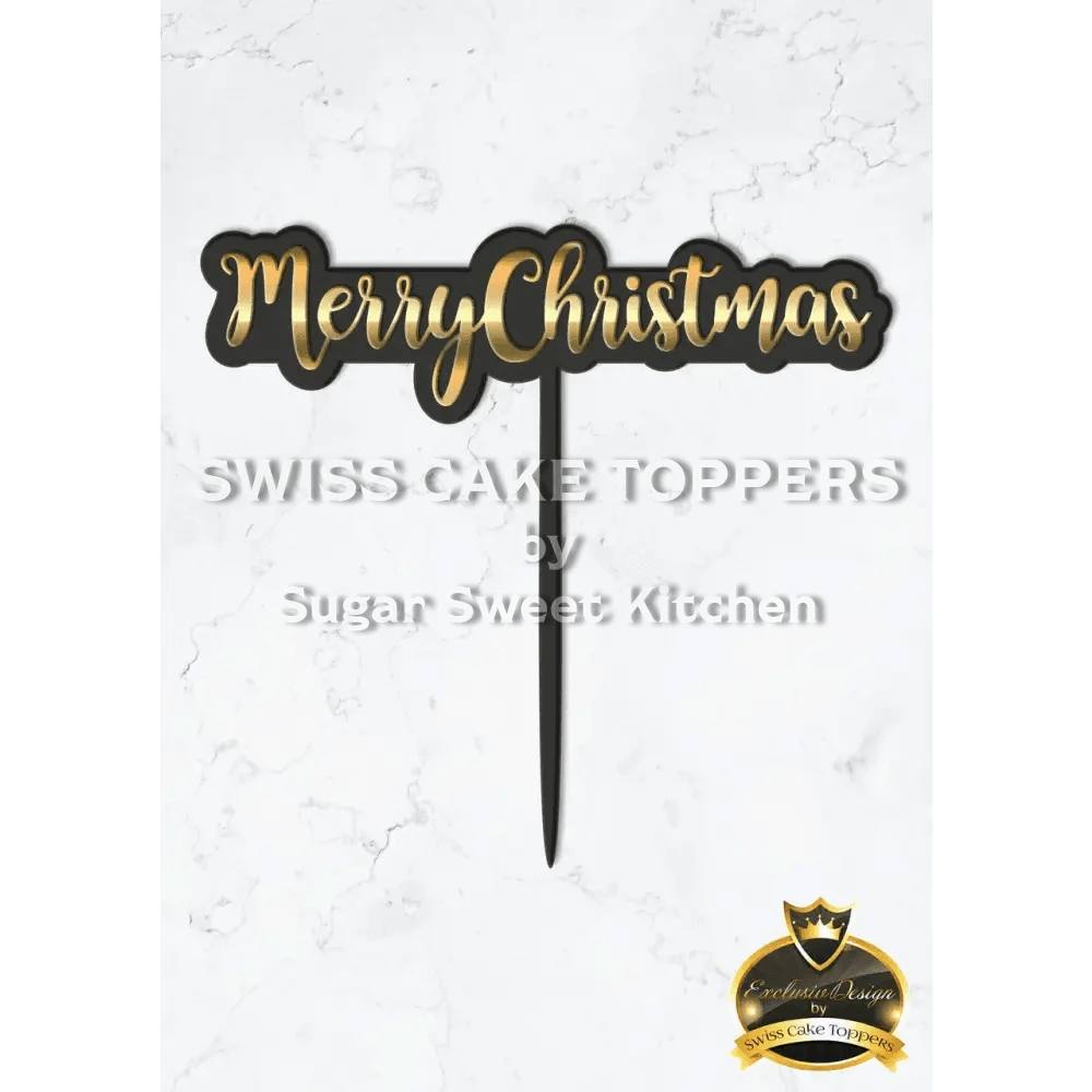 Cake Topper ’Christmas Magic’ - Schwarz/Gold - Sugar Sweet Kitchen
