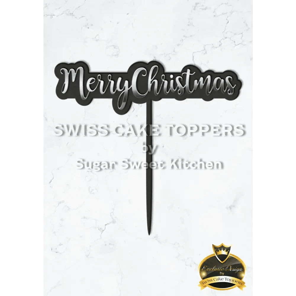 Cake Topper ’Christmas Magic’ - Schwarz/Silber - Sugar Sweet Kitchen