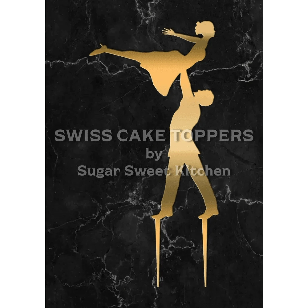 Cake Topper ’Dance Fever’ - Acryl Gold - Sugar Sweet Kitchen