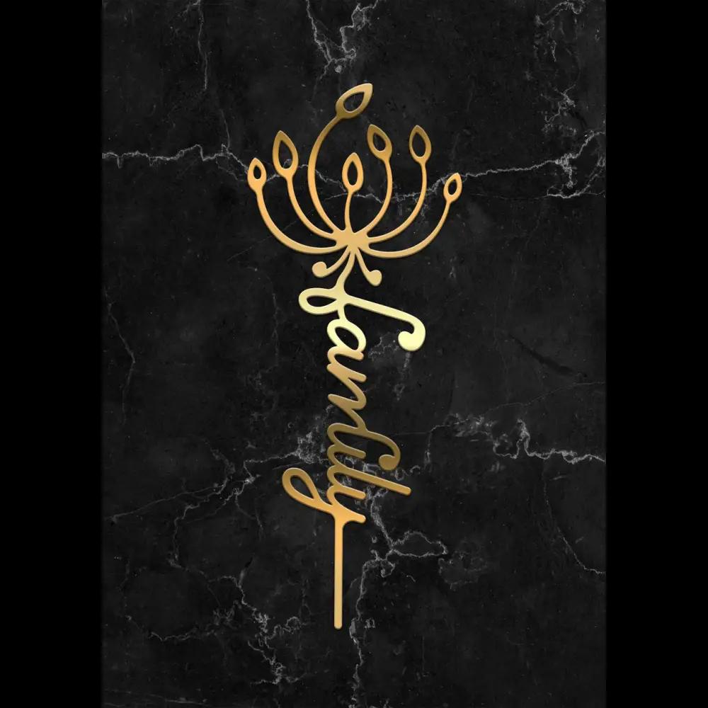Cake Topper ’Family’ - Acryl Gold - Sugar Sweet Kitchen