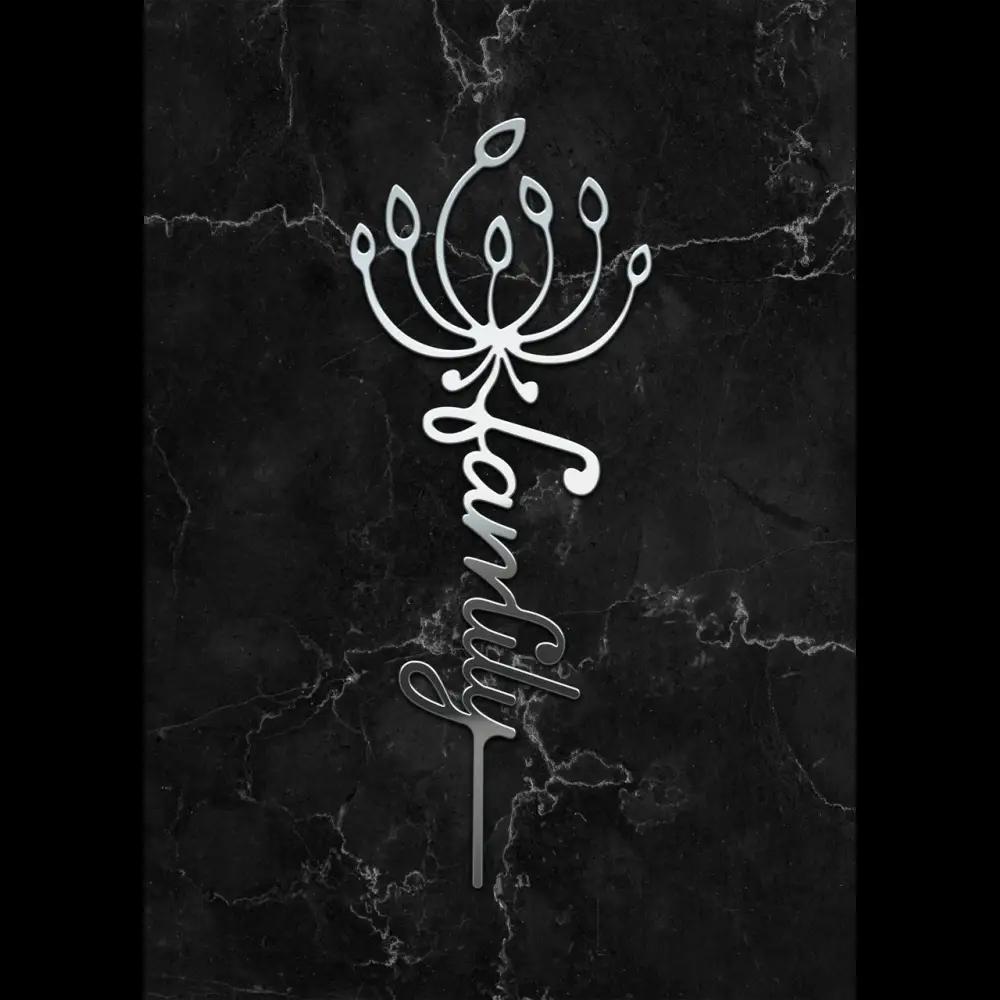 Cake Topper ’Family’ - Acryl Silber - Sugar Sweet Kitchen